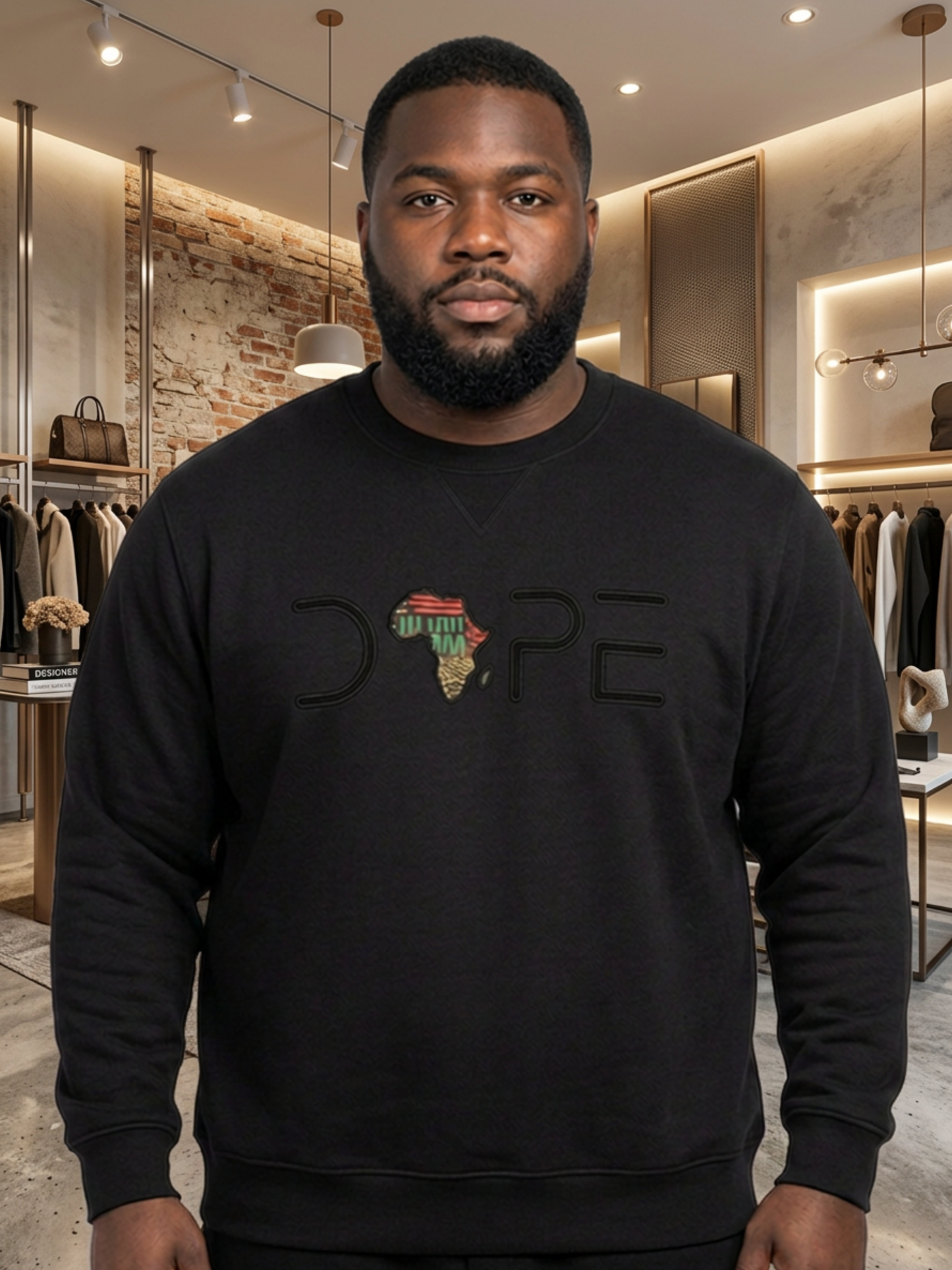 DOPE Africa Embroidered Crewneck Sweatshirt